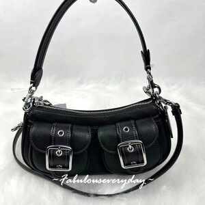 Coach Ashton Bag Shoulder/Crossbody In Leather/Silver/Black CM079 NWT